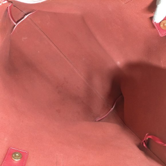 Auth Yves Saint Laurent Tote Bag Red Leather #61173Y40 - Picture 8 of 9